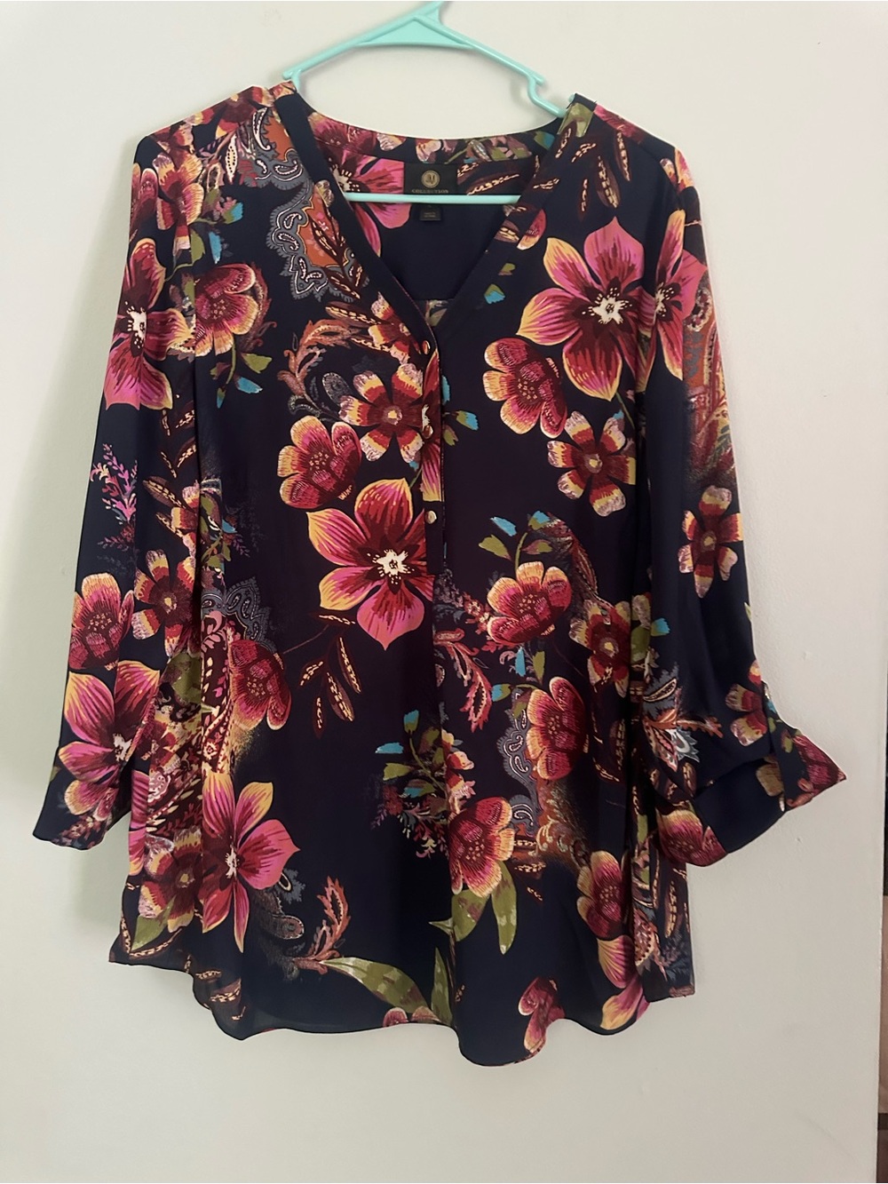 JM Collection Women's Floral
Print V-Neck Blouse